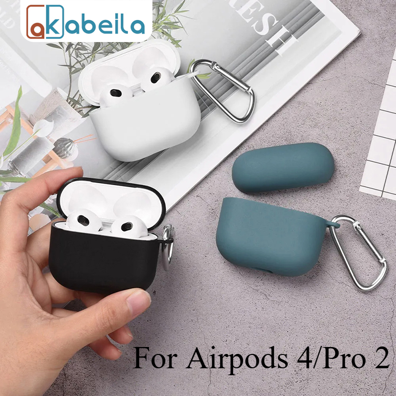 AKABEILA ปลอกซิลิโคนเคสป้องกันหูฟังสำหรับ Airpods 4 Pro 2 เคสป้องกันหูฟังกันกระแทกและป้องกันการสูญหาย Soft Case ราคา  9 บาท*ส่งฟรี