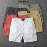 STAR FRUIT Quần short cotton giản dị cho mùa hè với tay nghề cao
