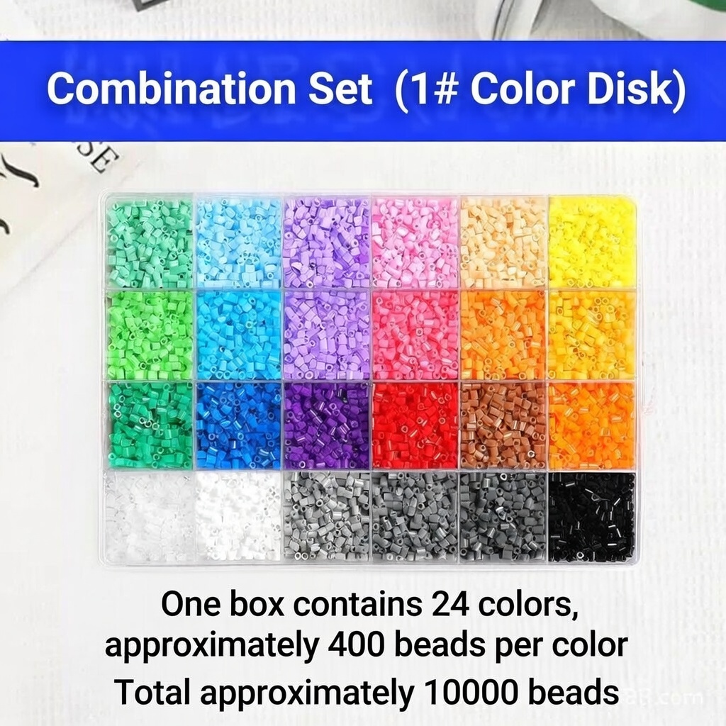 Happily Baby 14000pcs DIY Perler beads Doudou Handmade Material Pack Fusion Beans Full Set Three-Dimensional Set Tool Material Pack Kids Educational Toys