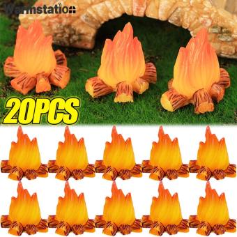 20/1pcs Mini lửa trại mô hình giả lửa nhựa ngọn lửa nhân tạo micro thu nhỏ lò sưởi Dollhouse Micro cảnh quan đồ trang trí