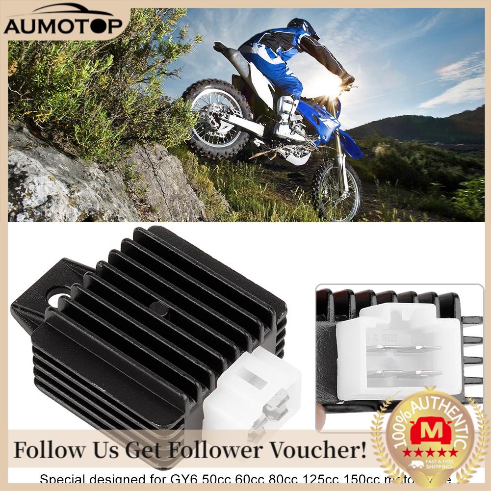 Aumotop eryue điều chỉnh điện áp cho GY6 Hợp kim nhôm xe máy đen 12V hiệu suất tốt hơn so với điều chỉnh silicon duy nhất làm bằng vật liệu chất lượng dễ dàng cài đặt ổn định