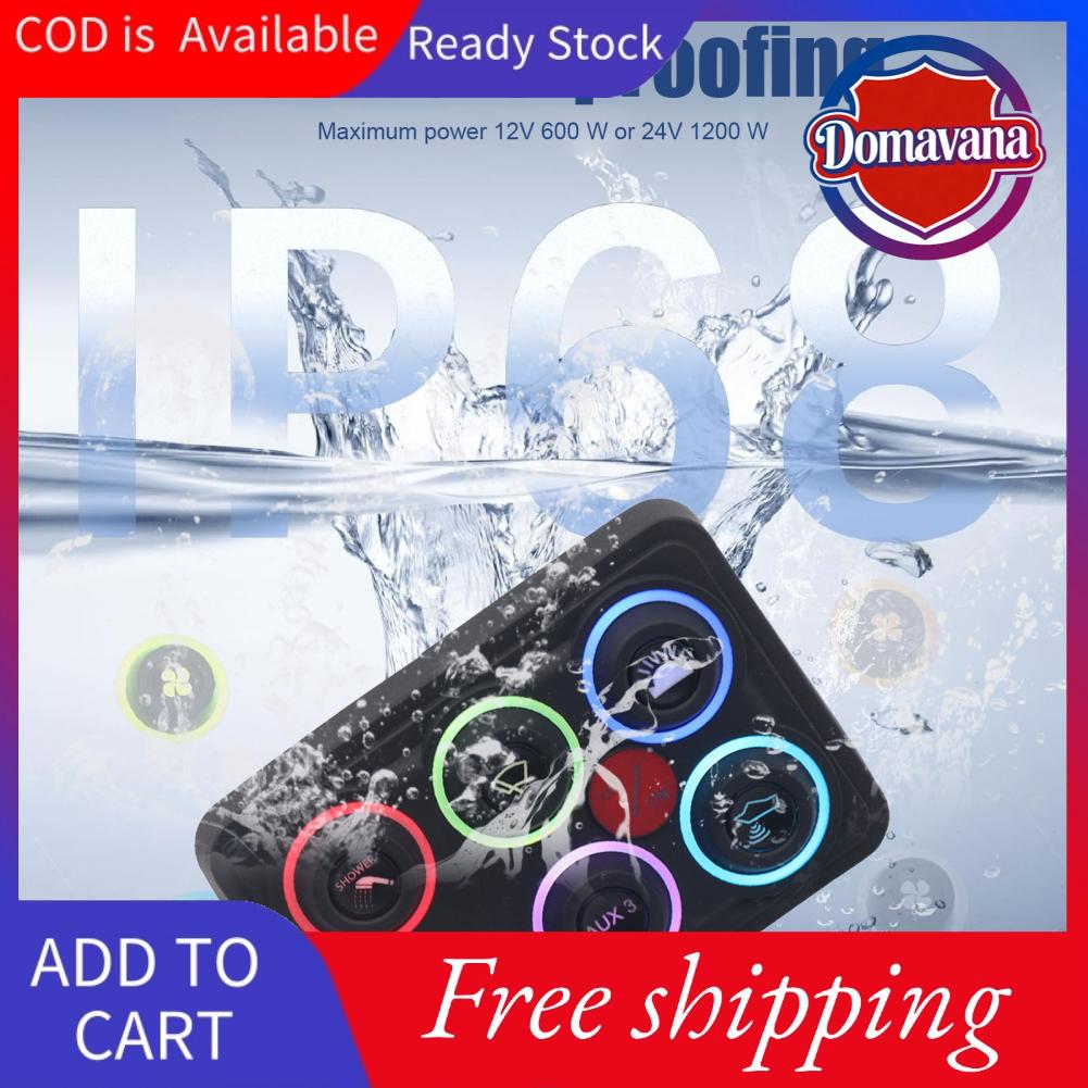 Domavana 6 Băng Đảng Công Tắc Bảng RGB Tự Động Mờ Mạch Điều Khiển Hệ Thống Rơ Le Hộp Cho Xe Bán Tải UTV ATV Thuyền Du Thuyền Giá 5,312,000 Đồng*Miễn phí vận chuyển