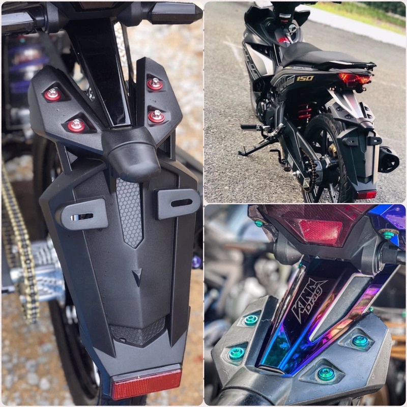 Dè chắn bùn, dè gắn biển số sau kiểu malay ngắn cho exciter 150 cao cấp