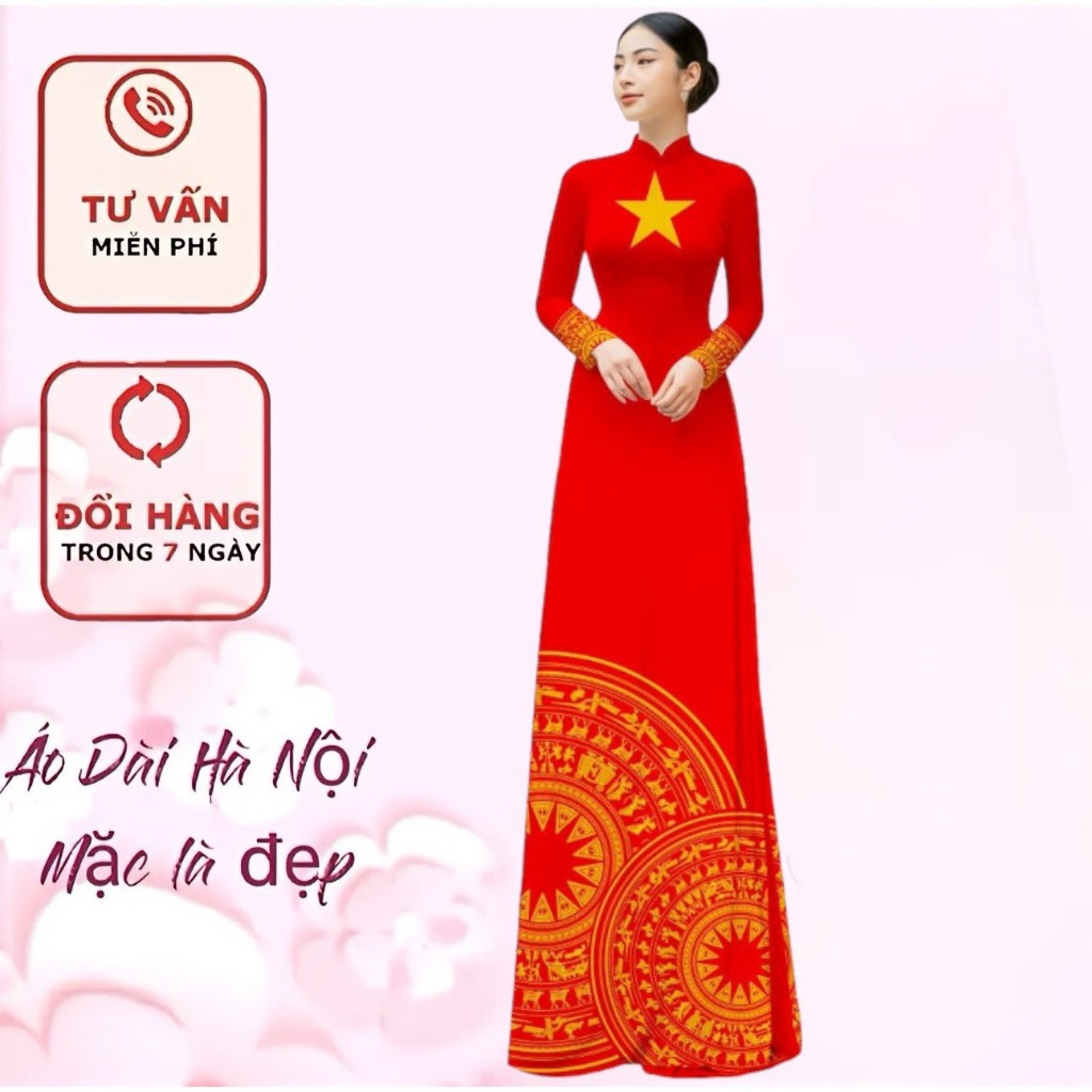 Đồng phục áo dài cờ đỏ sao vàng - Áo Dài Hà Nội