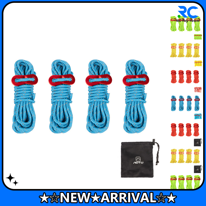 4mm Outdoor Reflective Rope Length 4m Umbrella-Rope Tent Fixed Rope Parachute-Cord Adjustment Buckle Windproof Rope ราคา 89 บาท*ส่งฟรี