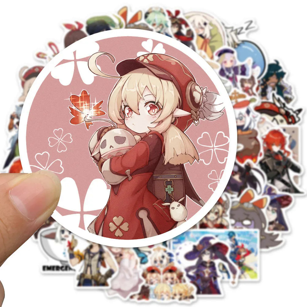 50100pcs genshin tác động dán trò chơi Anime tủ lạnh ly thủy tinh cho máy tính xách tay hành lý Skateboard guitar đồ chơi xe máy trẻ em