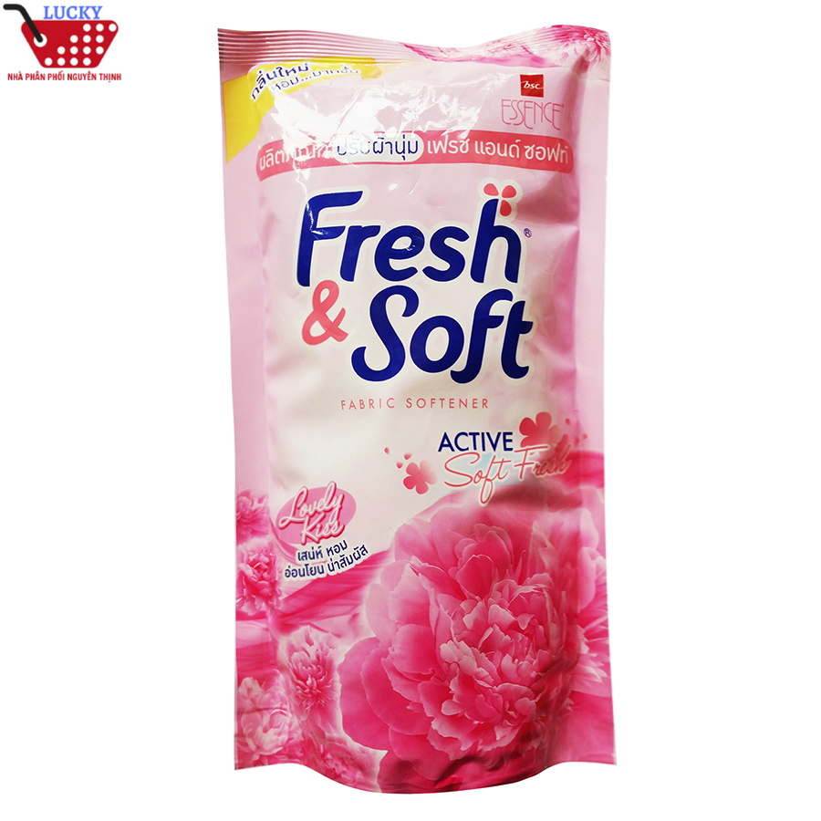 2 gói nước xả vải thái lan fresh soft 600ml màu hồng