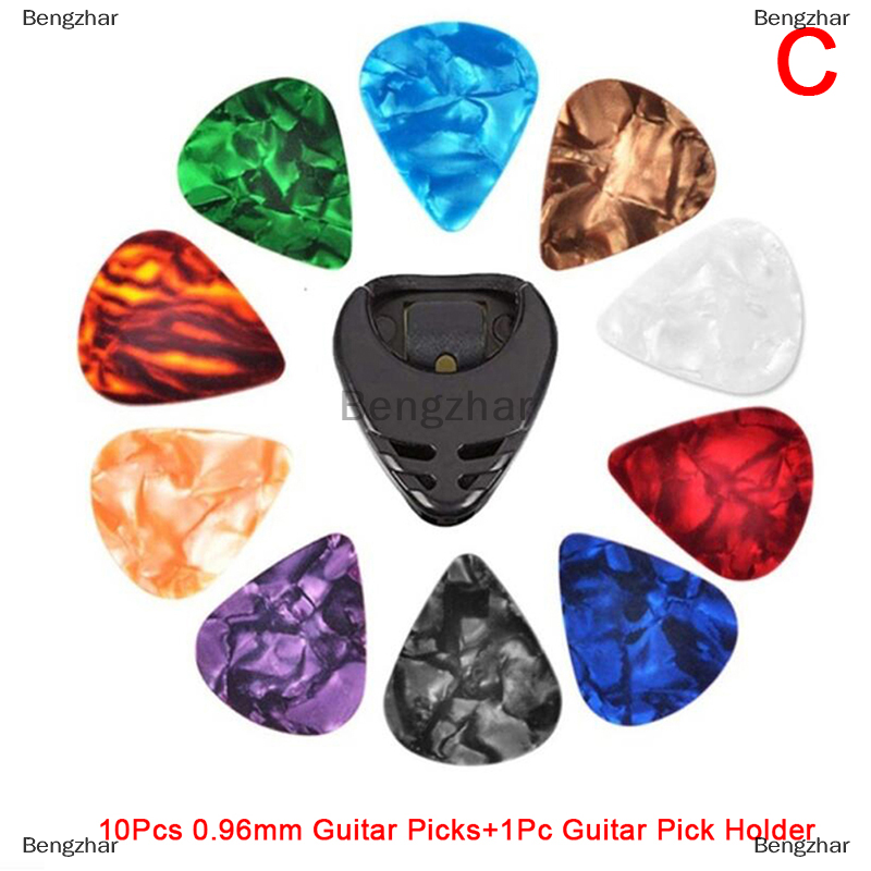 THM 10pcs plectrums 1 chọn chủ điện Celluloid Acoustic Guitar Picks đầy màu sắc
