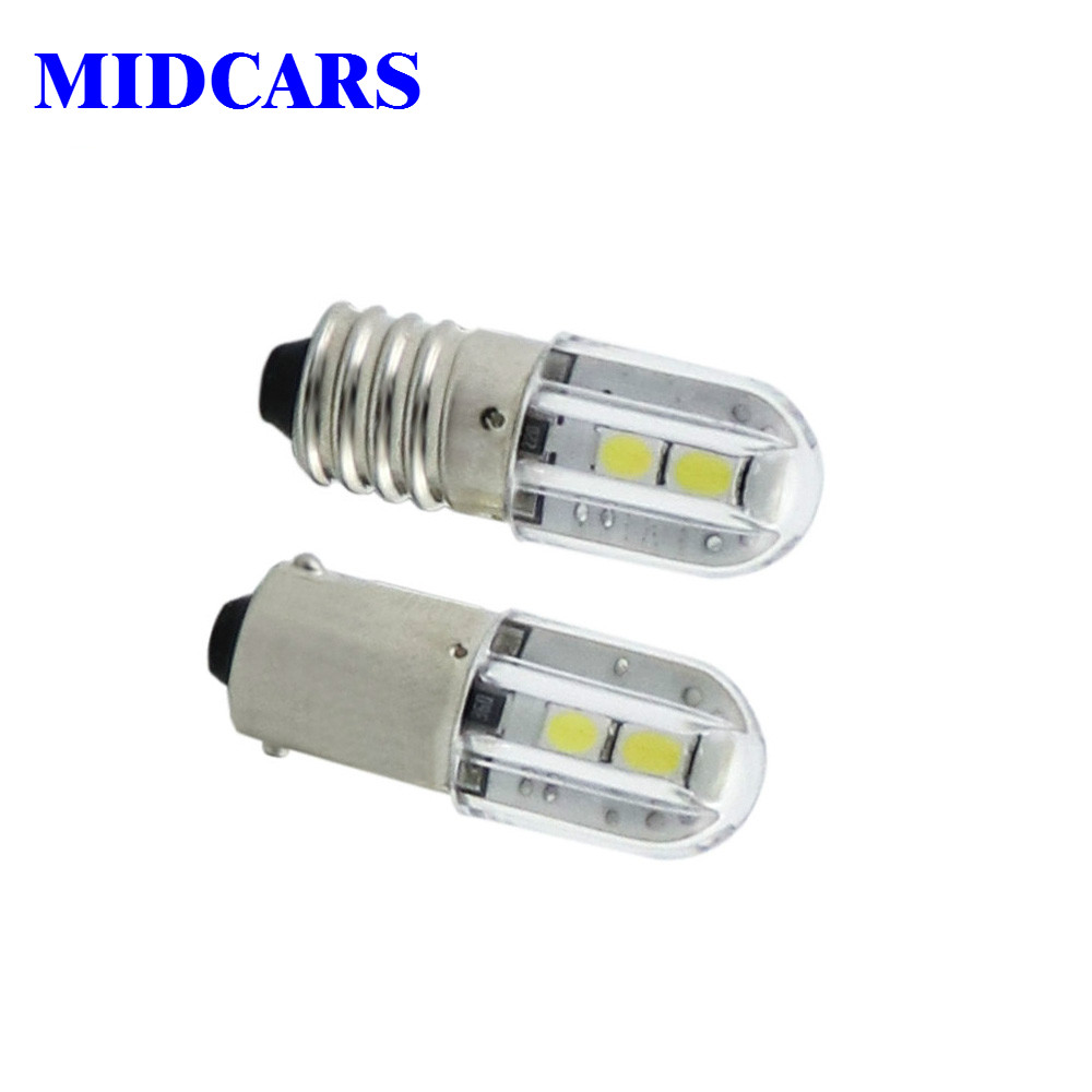 huixiangjinchukoumao MIDCARS E10 BA9S Led Bulb t4W Indicator Light 6.3V 12V 24V 48V 60V 120V 240V 1W 2835 4SMD Wholesale pack of 4 LED Bulbs