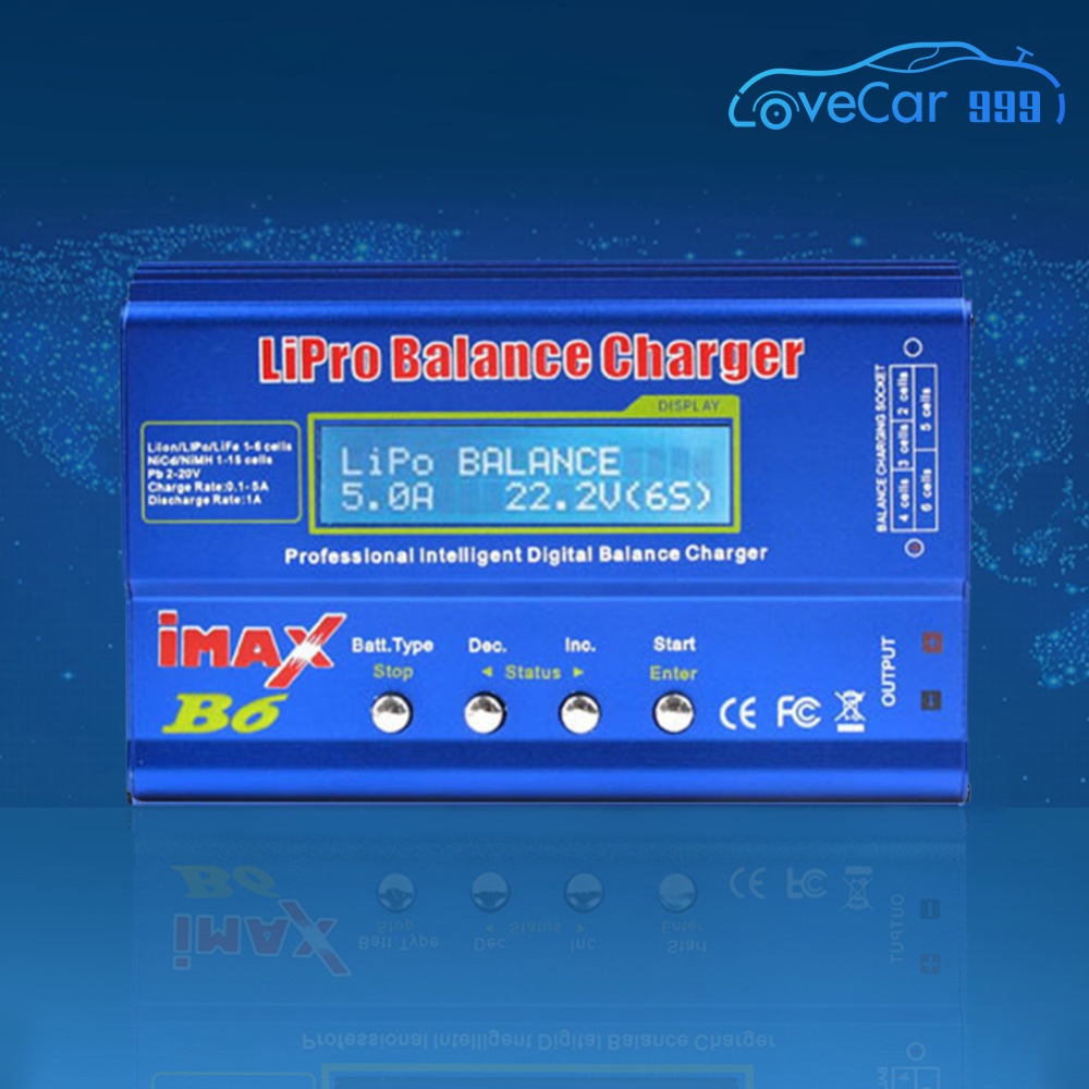 imax b6 lipo balance Charger AC/DC 80W ชุดแบตเตอรี่ Digital Battery Charger LCD Dispaly กำลังขับเคลื่อน 5W 18V 6A สำหรับ LIPO NIMH NICD LIFE PB แบตเตอรี่ ราคา 637 บาท*ส่งฟรี