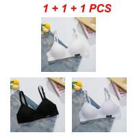YOHOOLYO【Delivery 2-3 days】3Pcs Korean Version Girls Cotton Underwear Small Chest Gathered No Steel Ring Sport Bra For Teens Seamless Wireless Training Cup Bralette Soft Skin-Friendly School Students Adjustable Push Up Lingerie