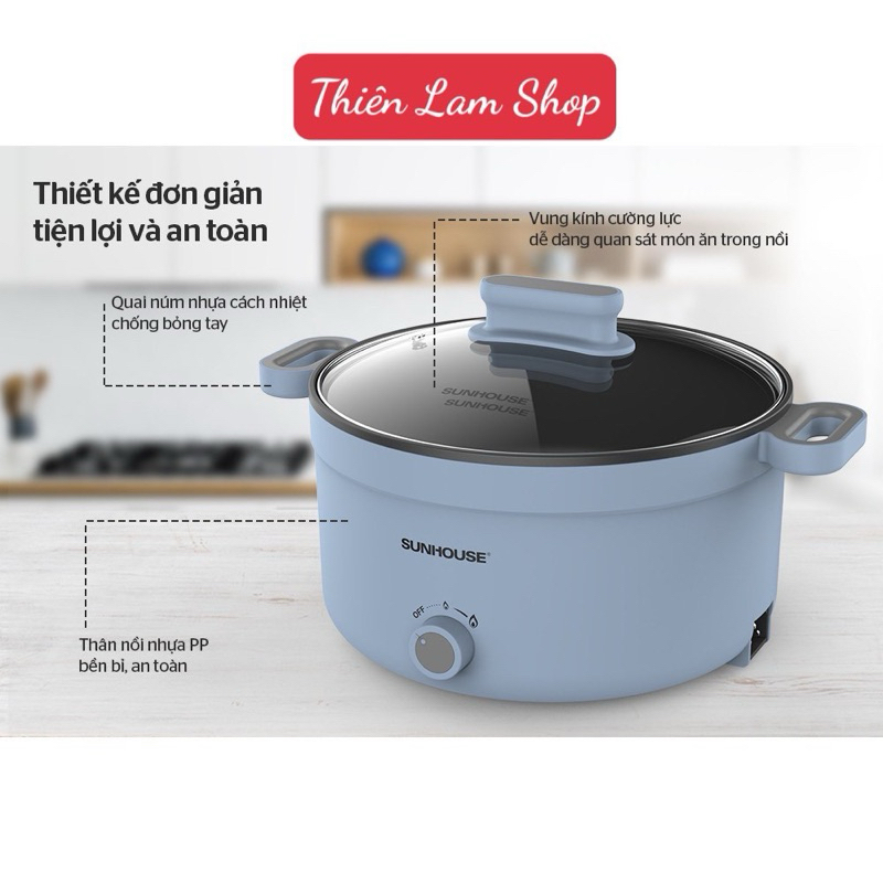 Nồi lẩu điện đa năng Sunhouse 3.5L SHD4528