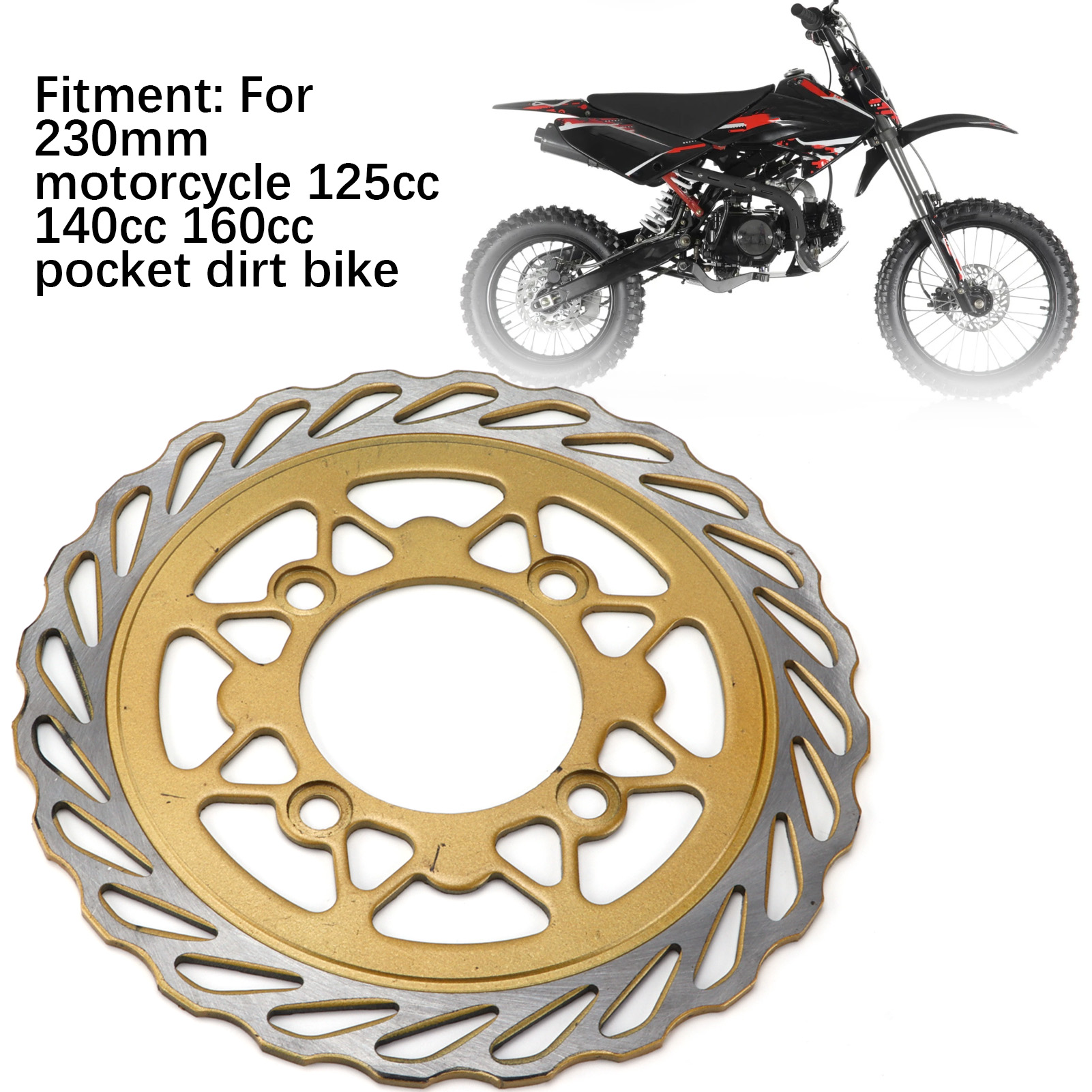 Phanh xe máy hợp kim thép Đĩa Chống Rỉ 230Mm Chống Mặc Xe Máy phanh đĩa rô-tô Cho 125cc 140cc 160cc Túi Xe Đạp Bụi Bẩn