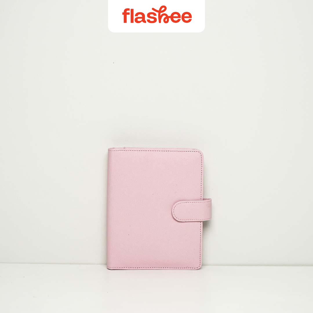 Flashee Cover Binder Keuangan A6 Ring Warna Pink Muda Buku Catatan Agenda