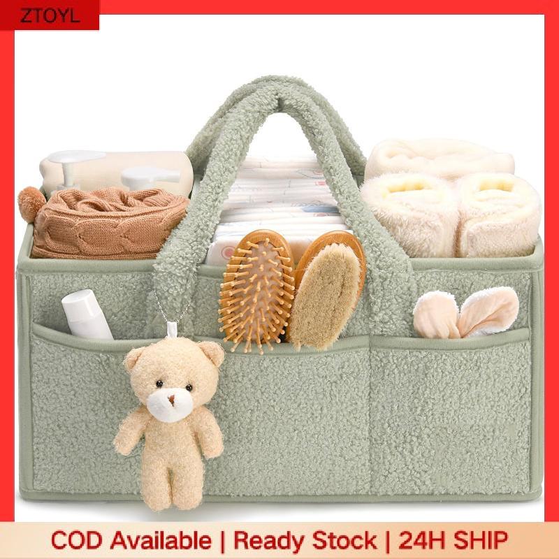 【Fast Delivery | Local Stock】 Felt Baby Diaper Caddy Organizer Bag Baby Diaper Bag Baby Shower Gift Nursery Storage Basket
