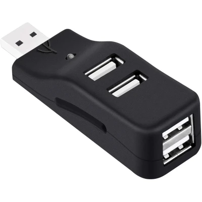 4 Port USB Hub, Mini USB 2.0 Data Hub Splitter Small Portable, for PC, Laptop, Notebook PC, MacBook XPS, IMac and More