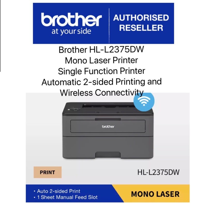 Brother HL-L2375DW Mono Laser Printer Single Function Printer 2-sided Printing and Wireless Connectivity Singapore