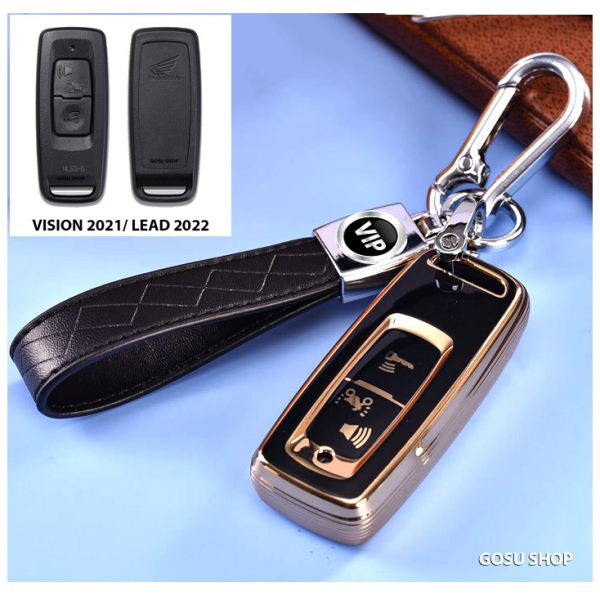 Ốp chìa khóa Vision, Lead, Vario, Winner X 2 nút bấm mẫu mới nhựa TPU kèm móc khóa
