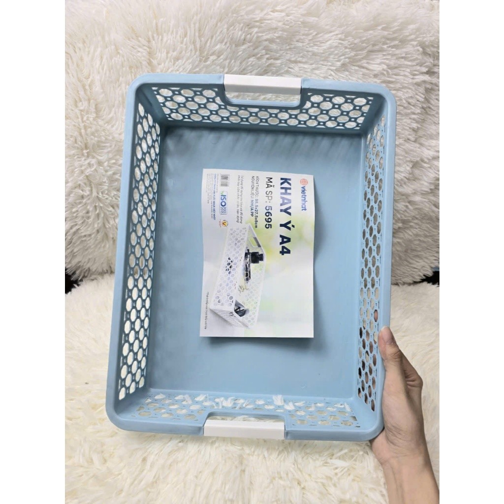 Khay nhựa chữ nhật, rổ nhựa B5 Việt Nhật đa năng đựng tài liệu, đồ dùng văn phòng, học tập nhỏ gọn tiện lợi