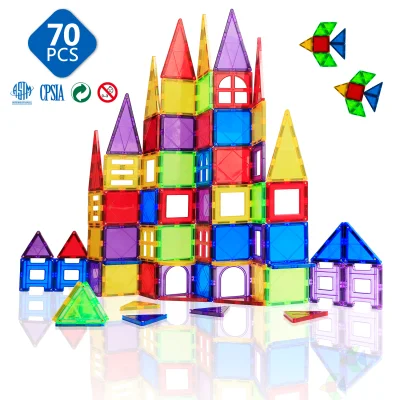 Toys For Children Magnetic Blocks,70 Piece Gift Box Magnetic Building Blocks Set Magnetic Tiles Educational Toys