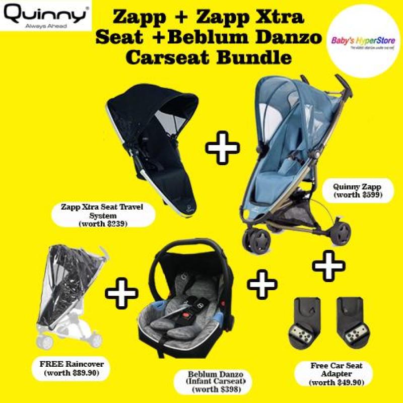 QUINNY Zapp Stroller (Purple) + Zapp Xtra Seat (Red) + Danzo Car Seat (Black) BUNDLE DEAL Singapore