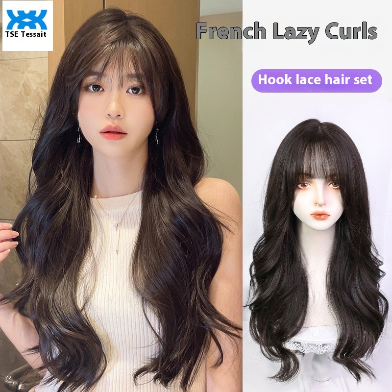 Tse Front Lace Wig Female Integrated Full Head Set Large Wave Long Curled Hair Wigs DX-AL-102 ราคา 1,292 บาท*ส่งฟรี