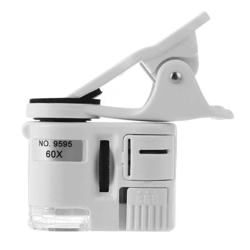 Universal 60X Zoom Camera Portable Microscope Mini Pocket Microscope With LED Light ABS Phone For Mobile Smartphones-qqd