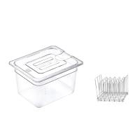 DYJKOUG Dung lượng lớn Hộp Sous Vide kèm giá đỡ có nắp Đã điều chỉnh kích thước Bình chứa nước của máy Sous-vide Thực tế Trong suốt Hộp nấu ăn bằng nước Đầu bếp
