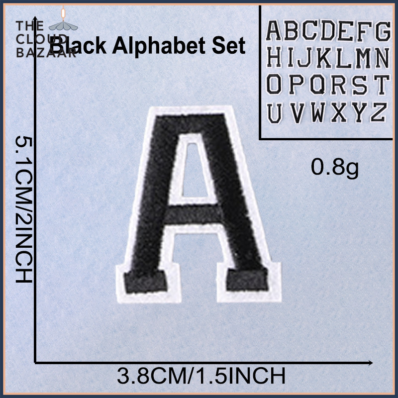 Embroidery Alphabet Patches 5CM for Clothes | Hot Melt Iron On Denim Repair Patch | DIY Self Adhesive Sewing Badge