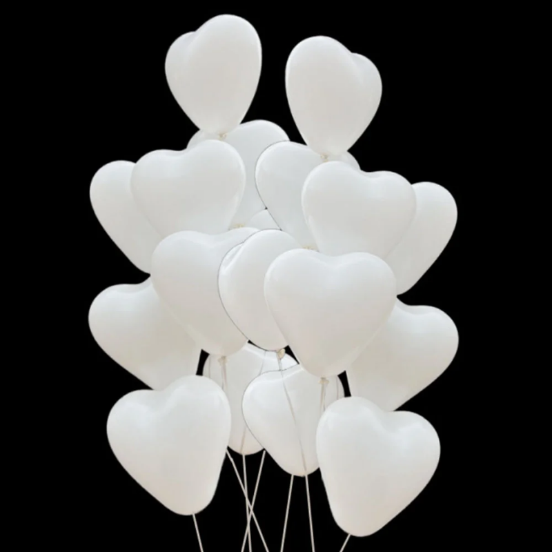 【ABLE】 10/20/30pcs 10inch White Red Heart Shaped Latex Balloon Wedding Birthday Party Decoration Love Ball Valentines Baby Shower Globo