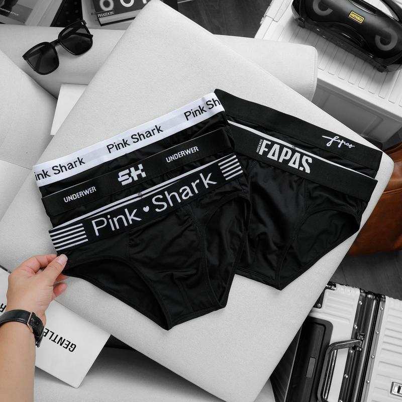 Hộp 5 quần sịp nam tam giác vải thun lạnh cao cấp ( che tên sản phẩm ) Trơn Quần lót Quần boxer/quần đùi Menswear quần