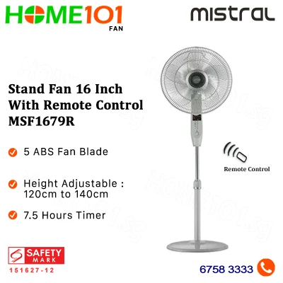 Mistral Stand Fan With Remote Control 16 Inch MSF1679R