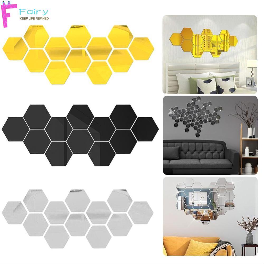 Mirror Wall Sticker Diy Diamonds Triangles