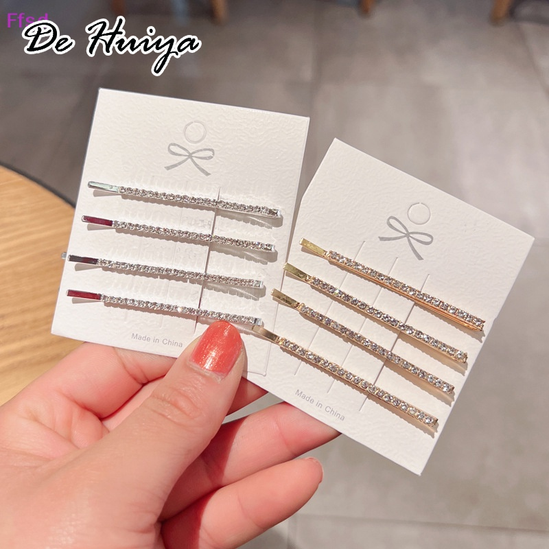 DEHUIYA ชุด2/4กิ๊บติดผมโลหะรูปลอกประกายอัญมณีแฟชั่นผู้หญิง ราคา 12 บาท*ส่งฟรี
