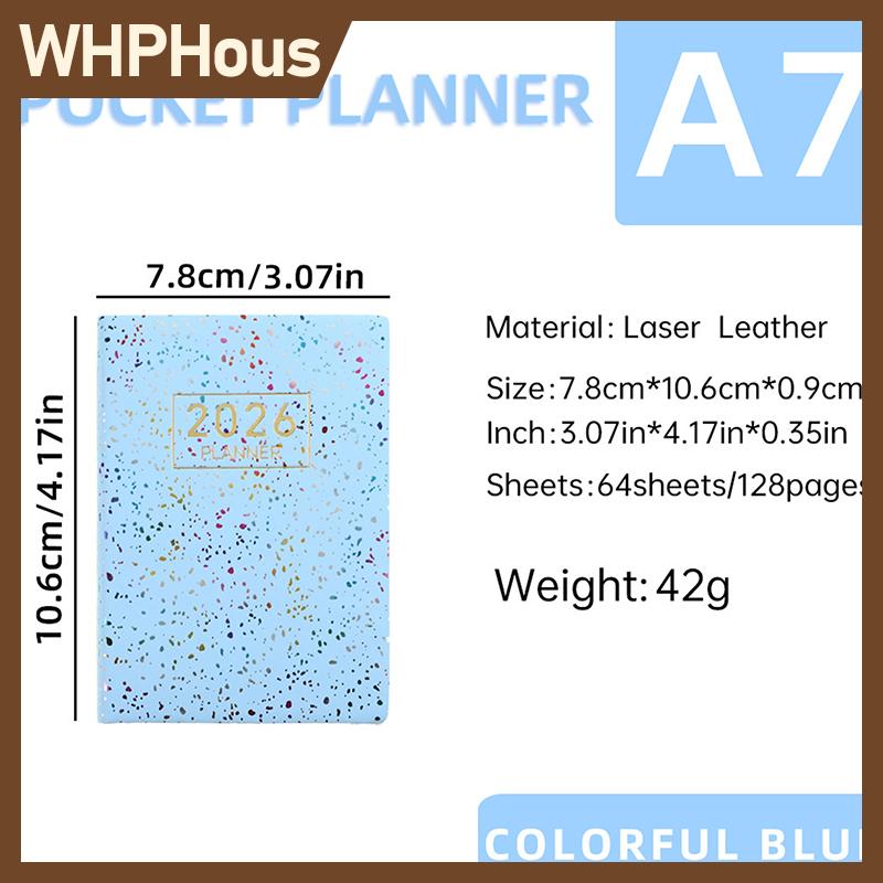 WHPHous 2026 A7 Agenda Book Pocket With Calendar Diary Weekly Planner Appointment Book School Office
