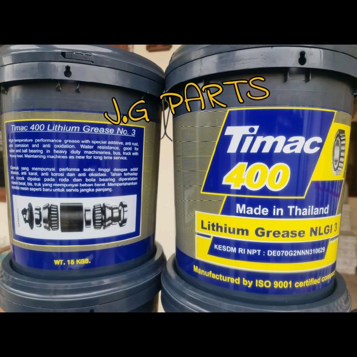 GREASE GEMUK TIMAC 400 LITHIUM BEARING GREASE BESAR 1 PAIL 1PAIL 15KG Harga 4,602,000 rupiah*Gratis Ongkir