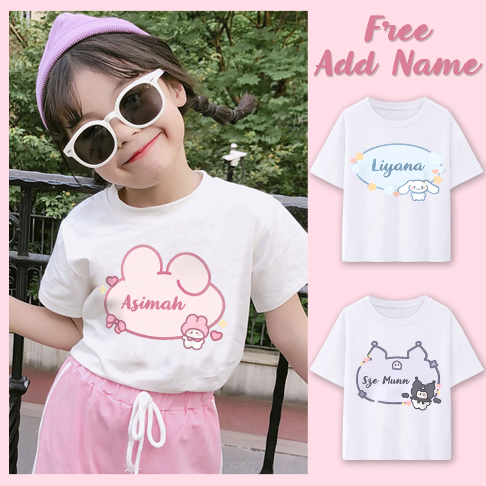 y2k Cartoon kuromi Streetwear Japanese Harajuku Hello Kitty Kawaii Casual  Tops Ulzzang Vintage Loose New T-shirt Female Summer