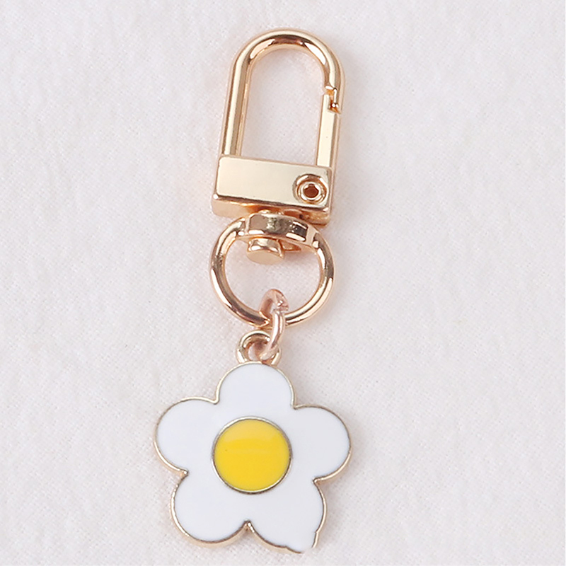 [Childhood MS] 1pcs dễ thương màu sắc nhỏ hoa Keychain kim loại Keyring đáng yêu Túi Mặt dây chuyền trang trí cho cô gái cậu bé Quà Tặng