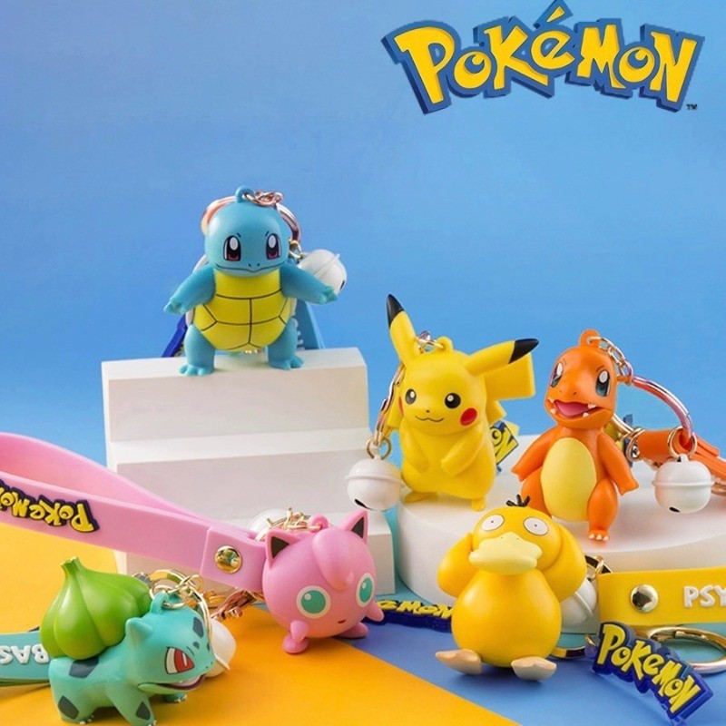 Pokemon Pikachu Móc Khóa Lô Mặt Dây Chuyền Pokemon Móc Khóa Dễ Thương Túi Búp Bê Xe Mặt Dây Chuyền C