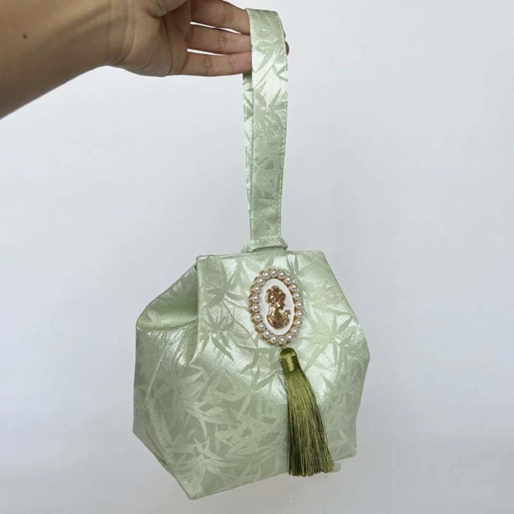 EODKUS  dây chuyền hoa Túi đeo cổ tay Thắt Nút Tua Rua Khí chất In Túi nhỏ Ngọt ngào Túi trang điểm Túi kẹo cưới Bé gái - 5