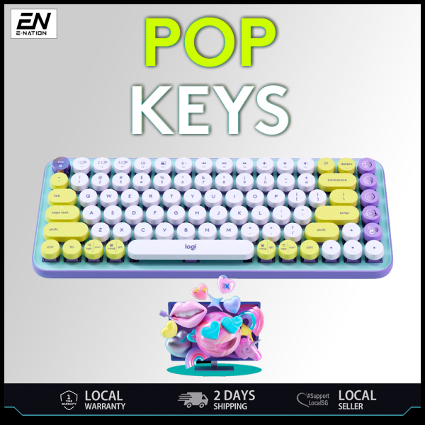Logitech POP Keys Wireless Mechanical Emoji Keyboard + Pop Mouse Bundle Singapore