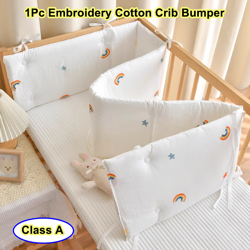 Hàng rào đường sắt chống va chạm quây cũi thêu hoạt hình thời trang vải cotton nguyên chất Giường gấ