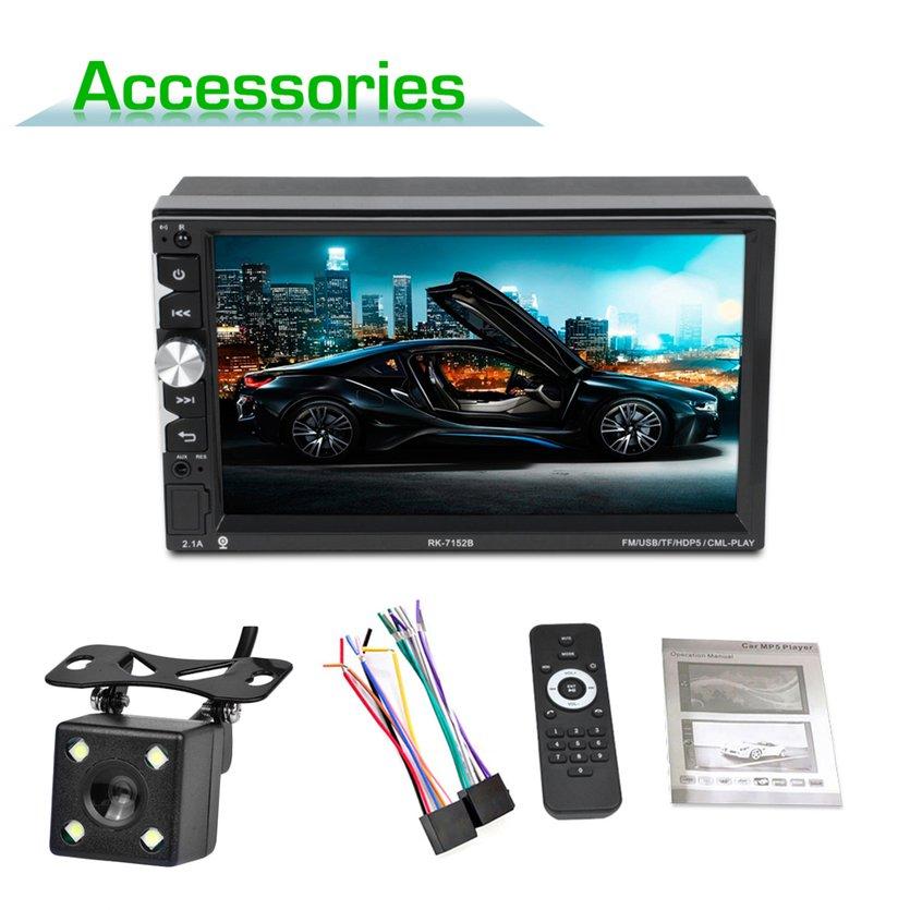 Warna 7152 HD 1080 P Mobil MP5 Player 7 Inch Layar Sentuh dengan Kamera 7 Warna Lampu Latar