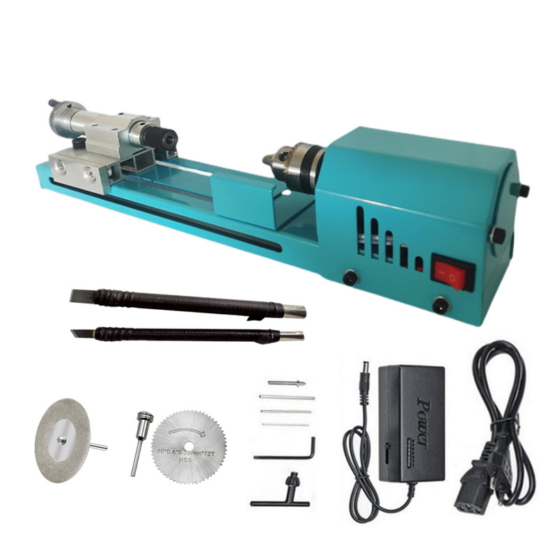 【Customizable】 Mini Lathe Machine Woodturning Lathe Adjustable Rotary Buddha Pearl Lathe Grinding Polishing Wood Lathe Machine 110v-240v