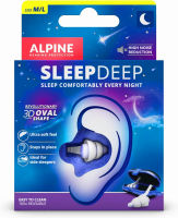 Alpine SleepDeep - Soft Ear Plugs for Sleeping and Concentration - New 3D Oval Shape and Noise Reducing Gel for Better Attenuation - 27 dB - Ideal for Side Sleeper - 1-Pair Reusable (Option Select)