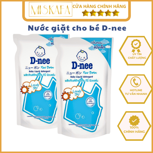 Nước giặt D-nee Nước giặt cho bé Giúp Giặt Xả 2 Trong 1 Thơm Lâu An Toàn Cho Bé (Túi 600ml)