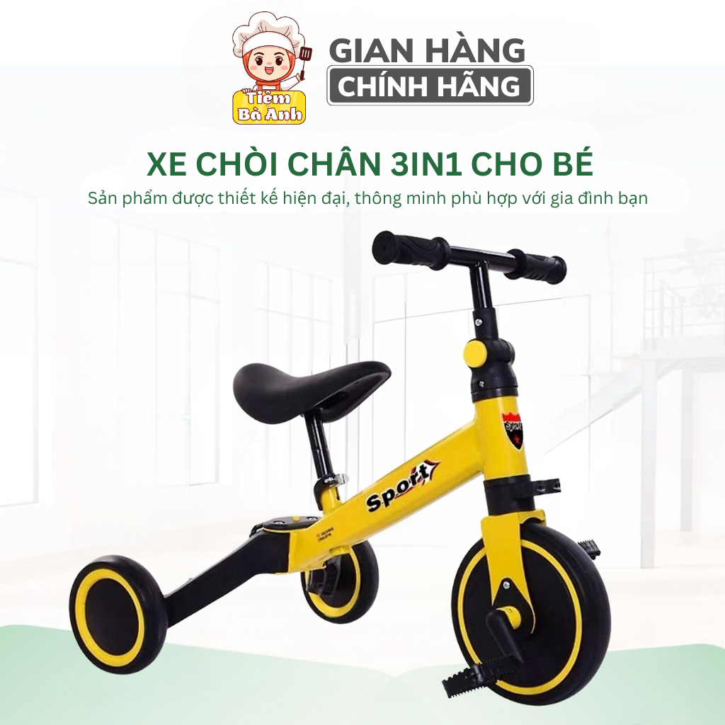 Xe Chòi Chân 3in1 Cân Bằng Cho Bé Từ 1 đến 6 Tuổi, Xe Đạp 3 Bánh Trẻ Em Kèm Bàn Đạp Di Động, Giúp Cho Bé Khả Năng Vận Độ