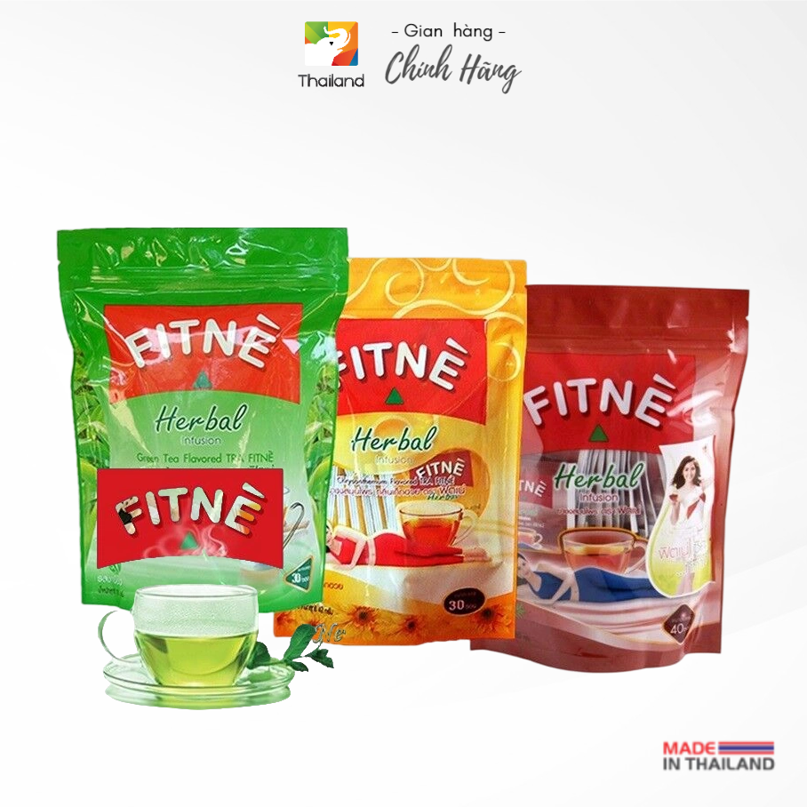 Trà giảm cân túi lọc Green Tea Flavored FITNE Herbal Thái Lan