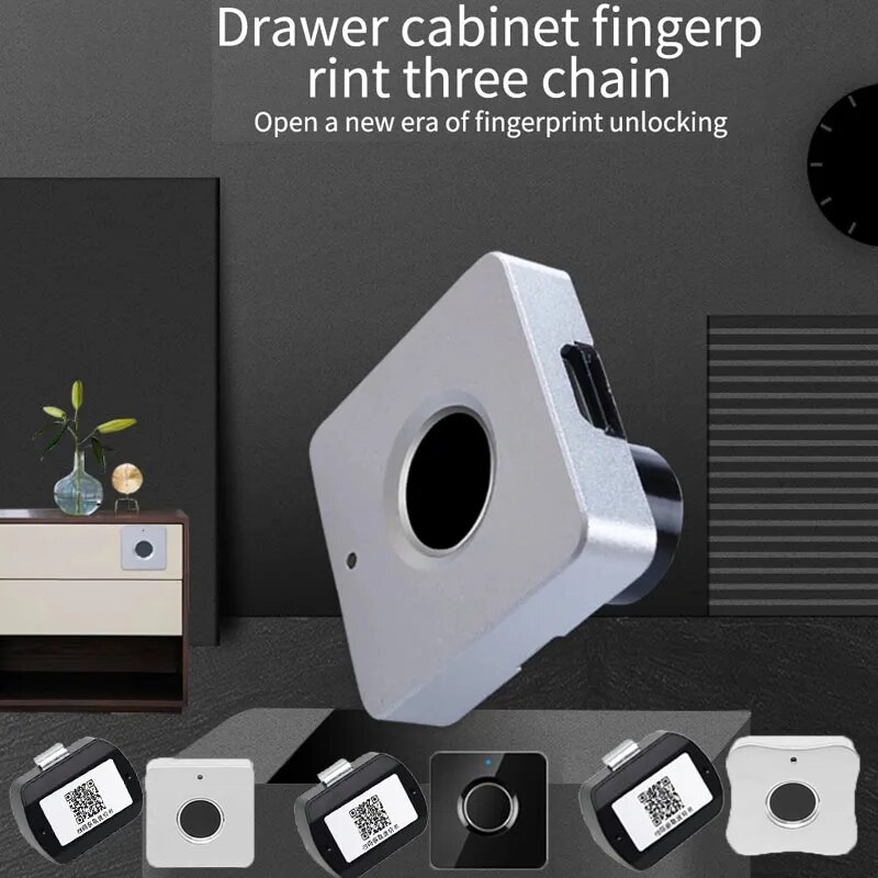 Khóa ngăn kéo thông minh tủ khóa điện tử nghệ thuật Khóa vân tay vân tay Sạc USB lưu trữ đồ nội thất 20 vân tay