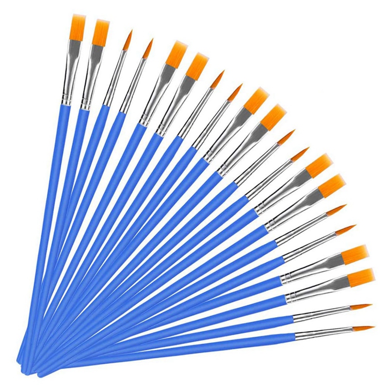 (OFNH) 300 Pieces Kids Paint Brushes Set for Watercolor Oil Painting Flat +Pointed Brush for Body Face Nail Craft Art